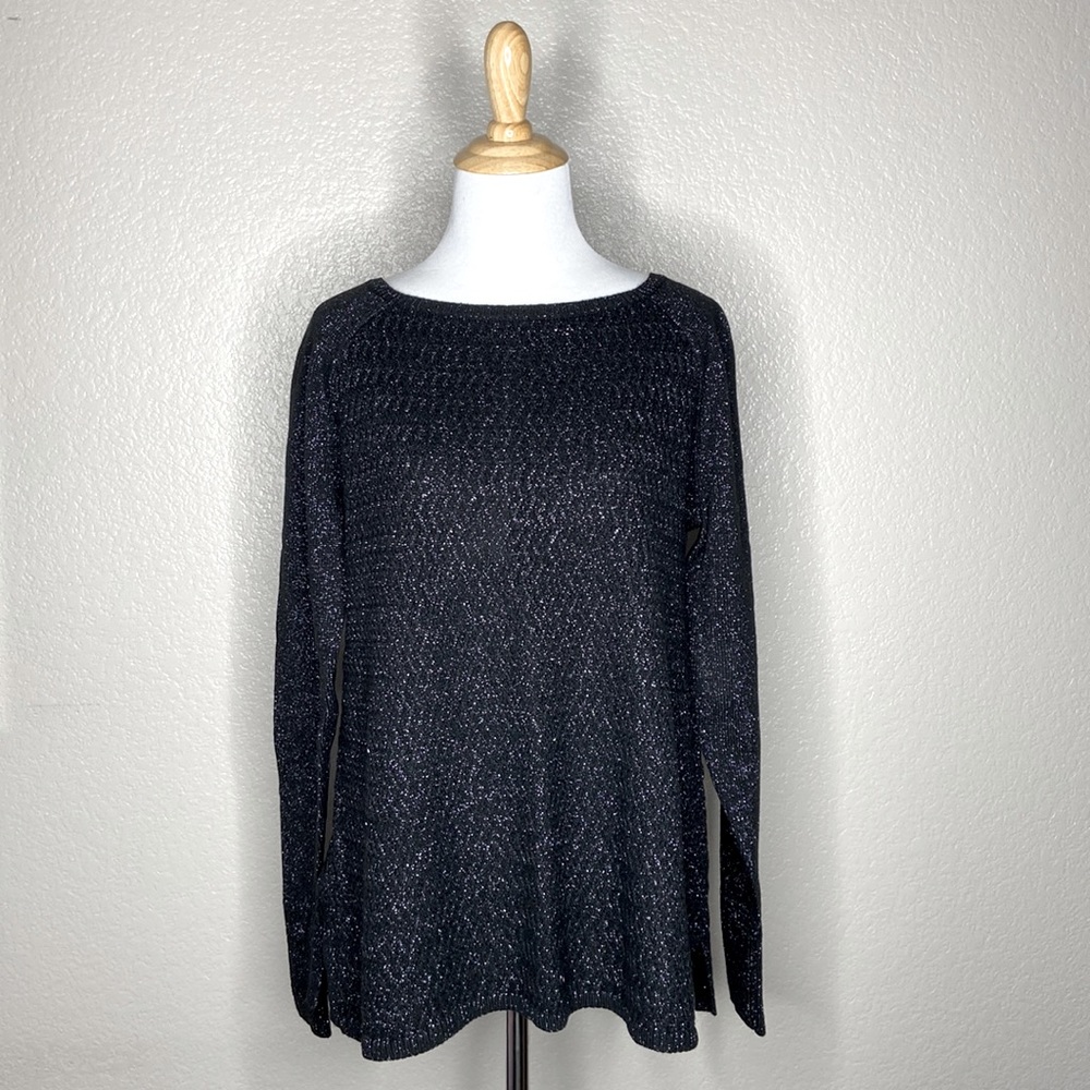NWOT Ann Taylor Loft sweater, size M, black w/silver, great for the Holiday’s!
